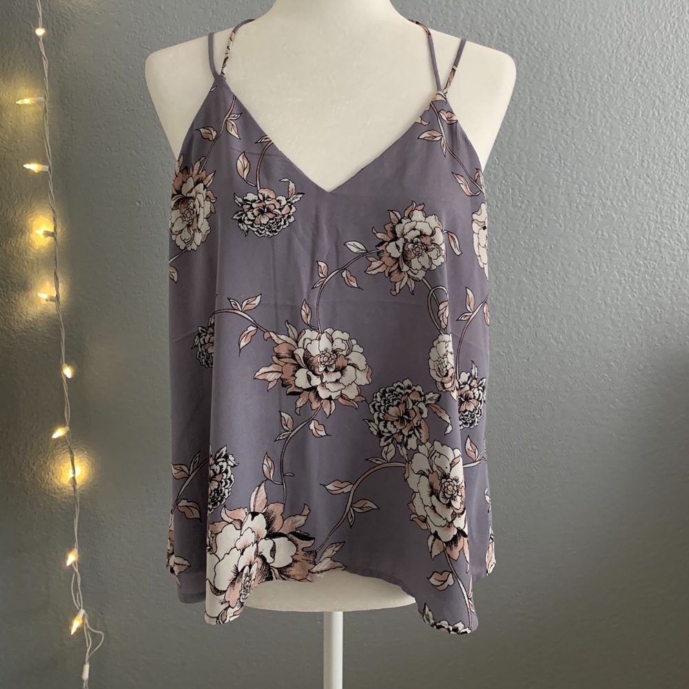 Floral chiffon tank